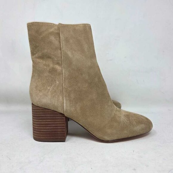 9 J.Crew Sadie ankle boots with stacked heel in suede Melted Caramel